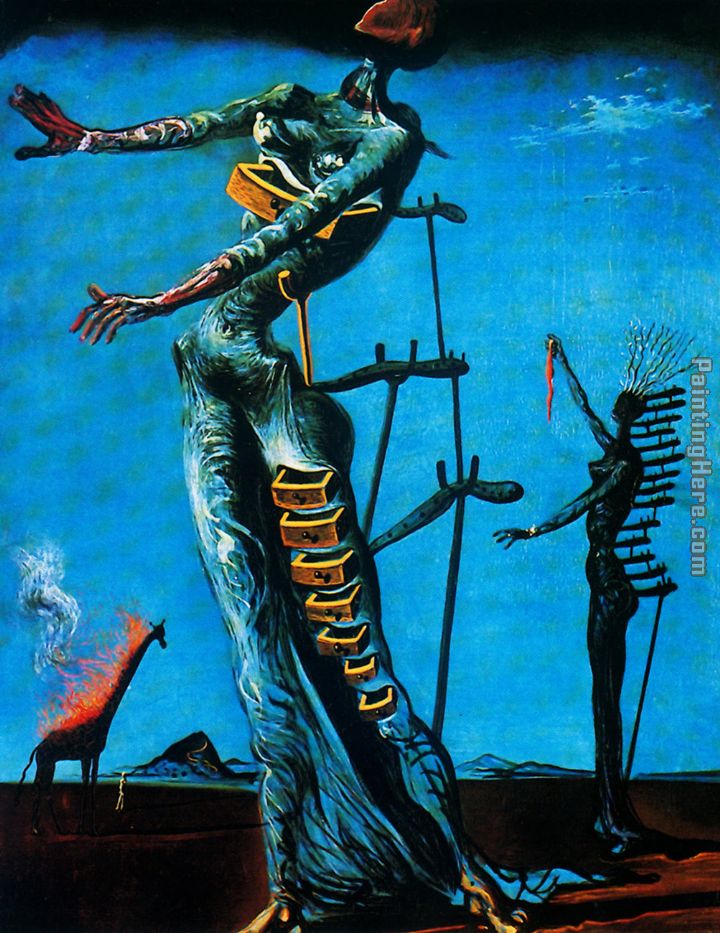 The Burning Giraffe 2 painting - Salvador Dali The Burning Giraffe 2 art painting